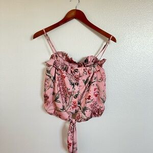 Johanna Ortiz H&M Pink Floral Camisole Ruffled Blouse